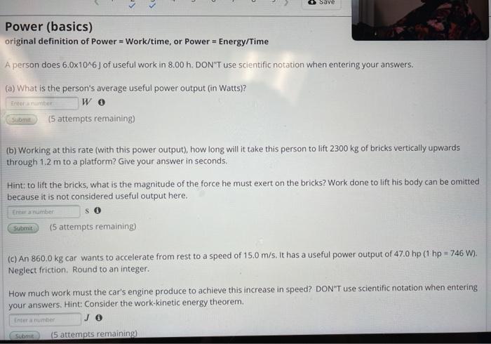 Solved . Save > Power (basics) original definition of Power | Chegg.com