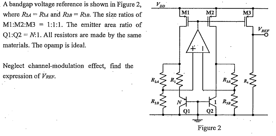 A bandgap voltage reference is shown in Figure | Chegg.com