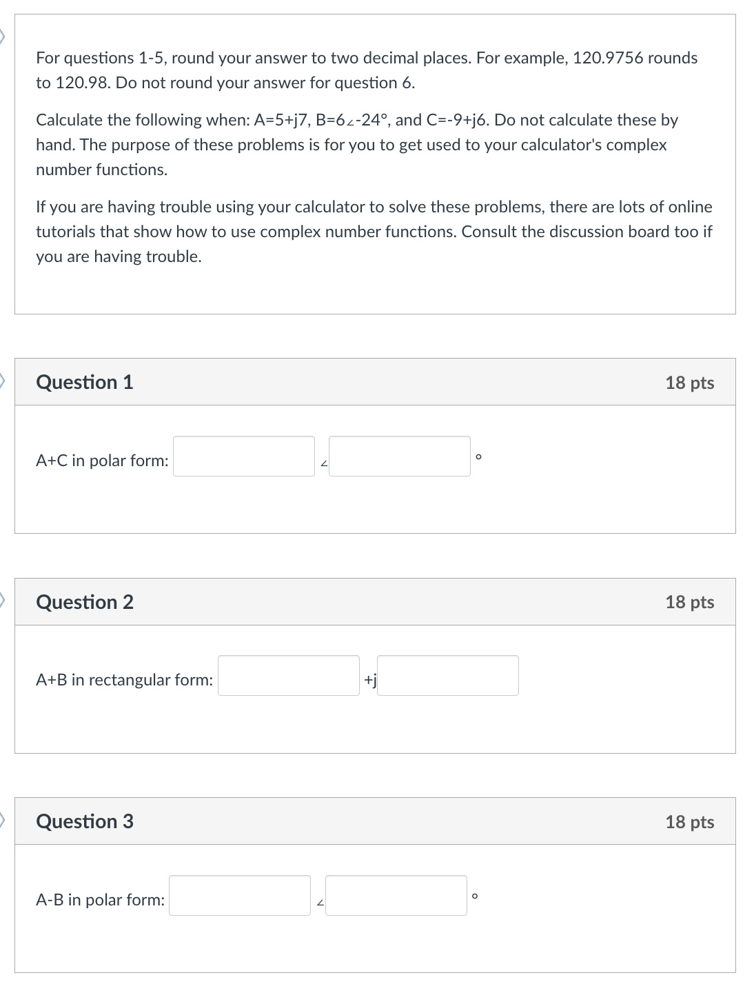 Solved For questions 1-5, ﻿round your answer to two decimal | Chegg.com