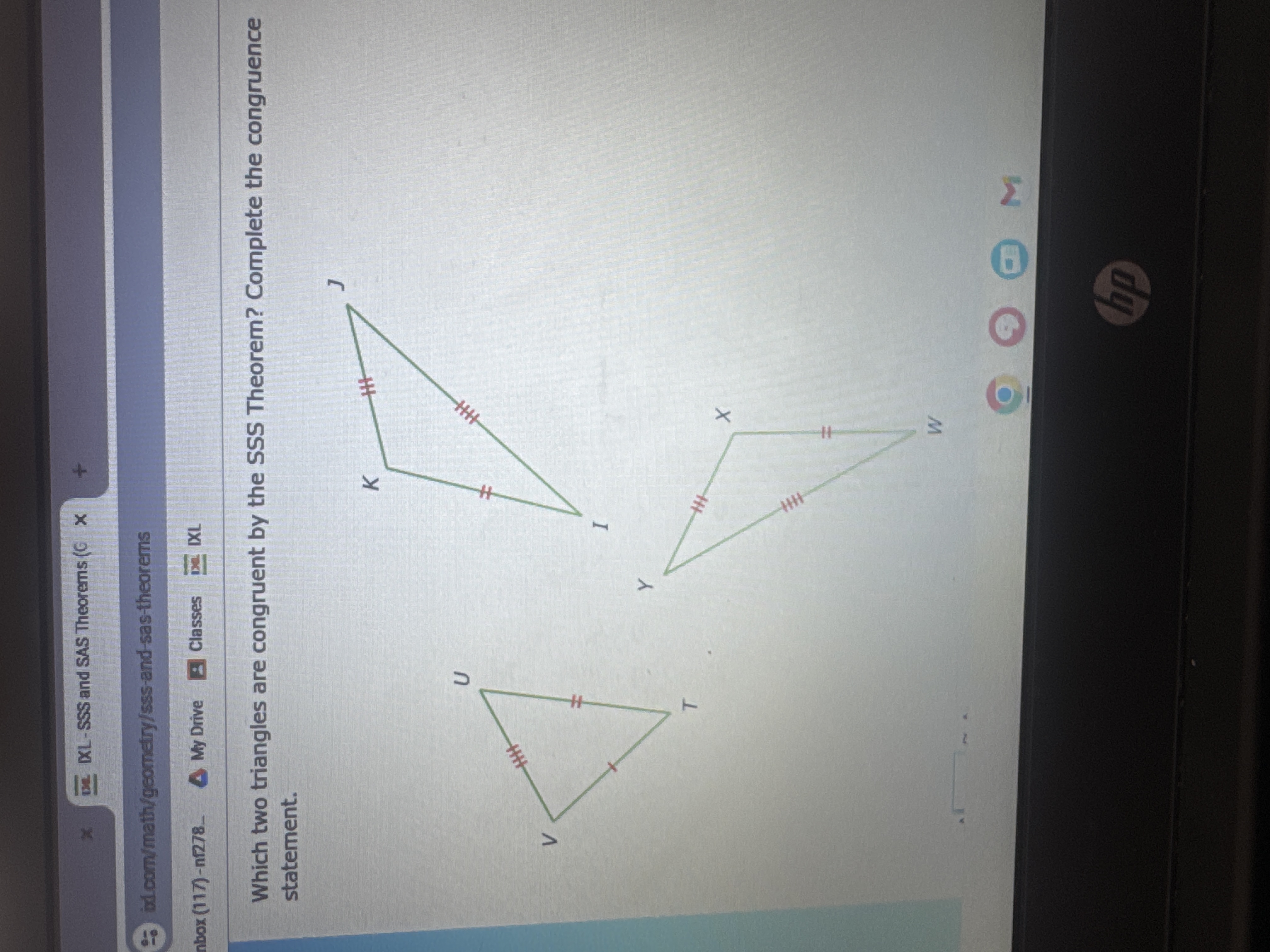 Solved Which two triangles are congruent by the SSS Theorem? | Chegg.com