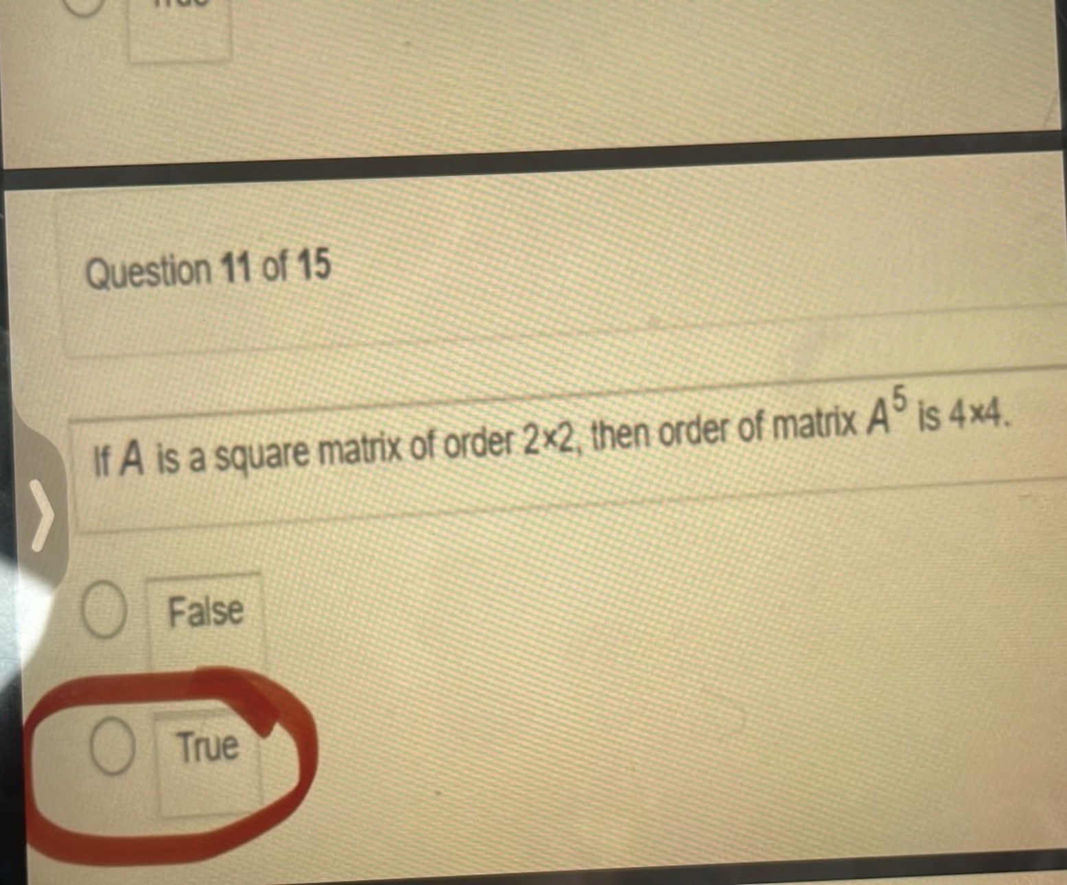 Solved If A ﻿is a square matrix of order 2×2, ﻿then order of | Chegg.com