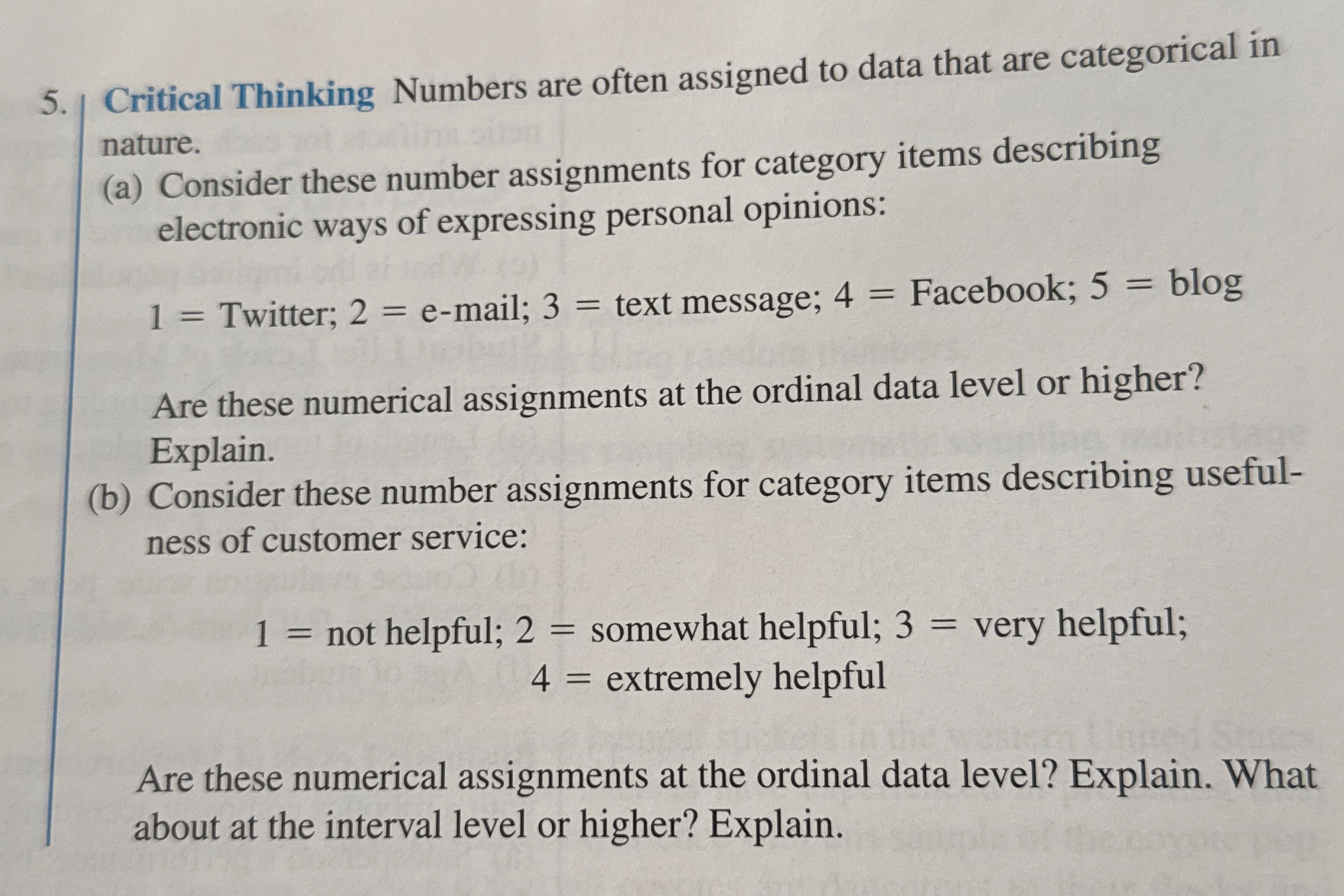 Solved Critical Thinking Numbers are often assigned to data | Chegg.com
