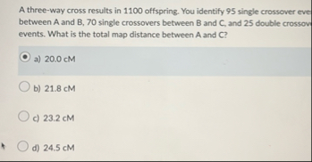 Solved A three-way cross results in 1100 ﻿offspring. You | Chegg.com