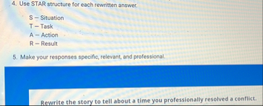 Solved Use STAR structure for each rewritten answer.S - | Chegg.com