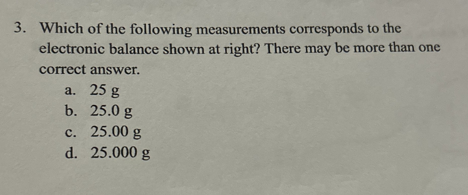 Solved Which of the following measurements corresponds to | Chegg.com
