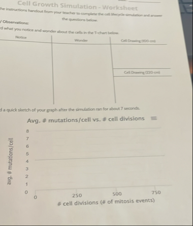 Cell Growth Simulation - ﻿Worksheet the questions | Chegg.com