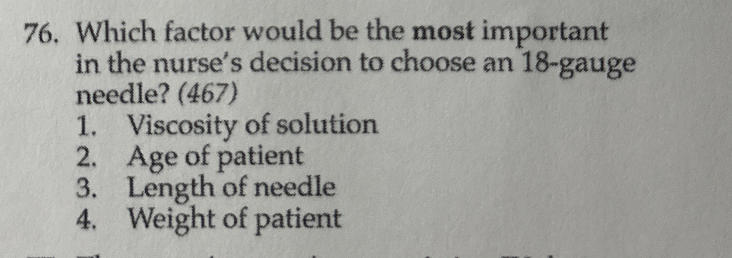 [Solved] Which factor would be the most important in the nu