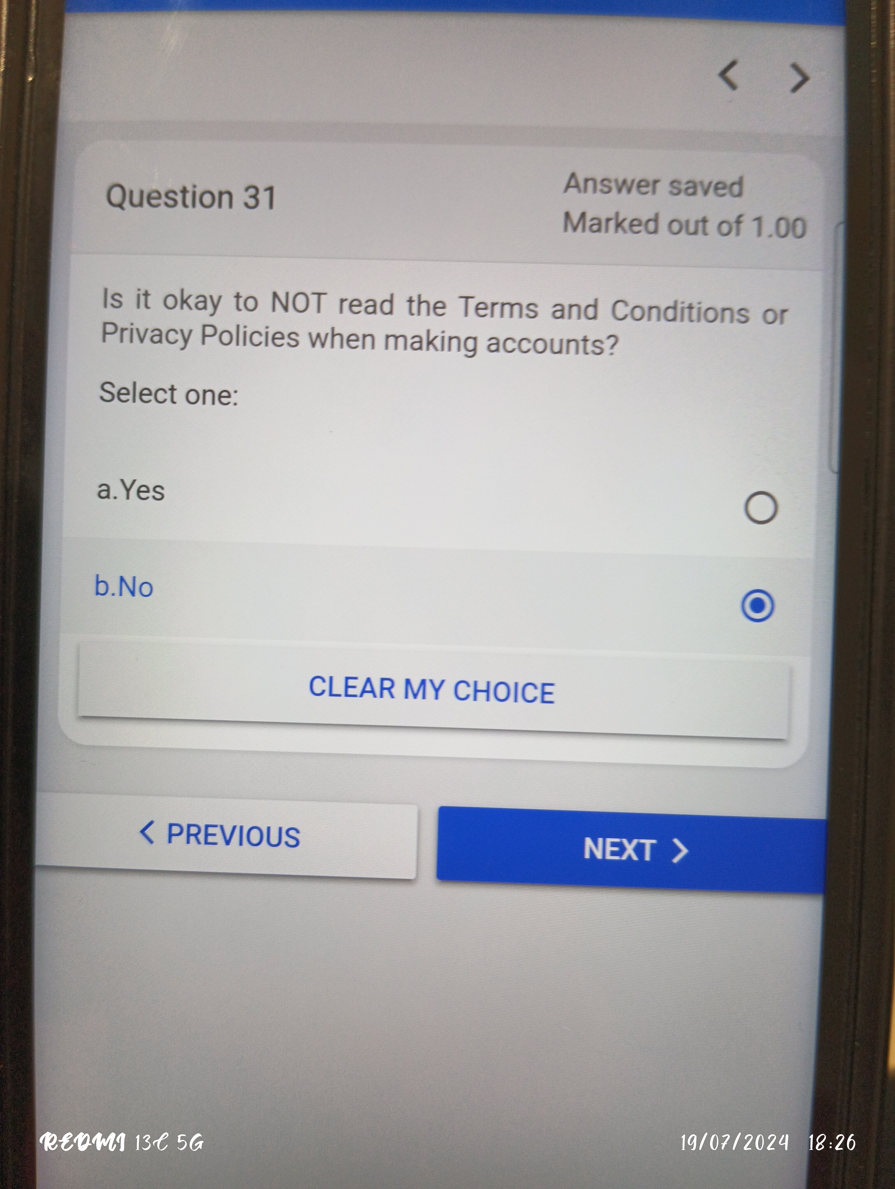 Solved Question 31 ﻿Answer saved Marked out of 1.00 ﻿Is it | Chegg.com