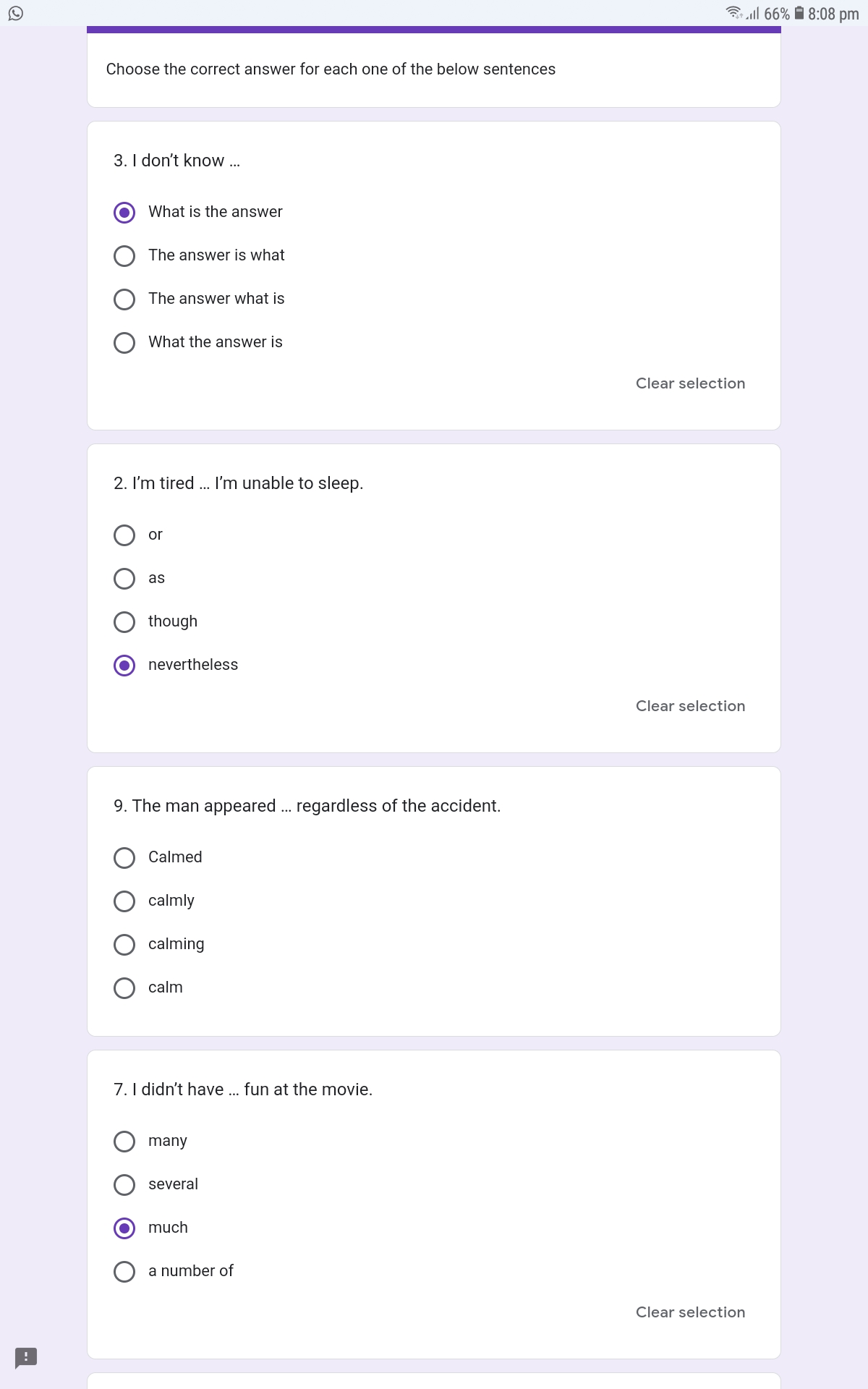 Solved Choose the correct answer for each one of the below | Chegg.com