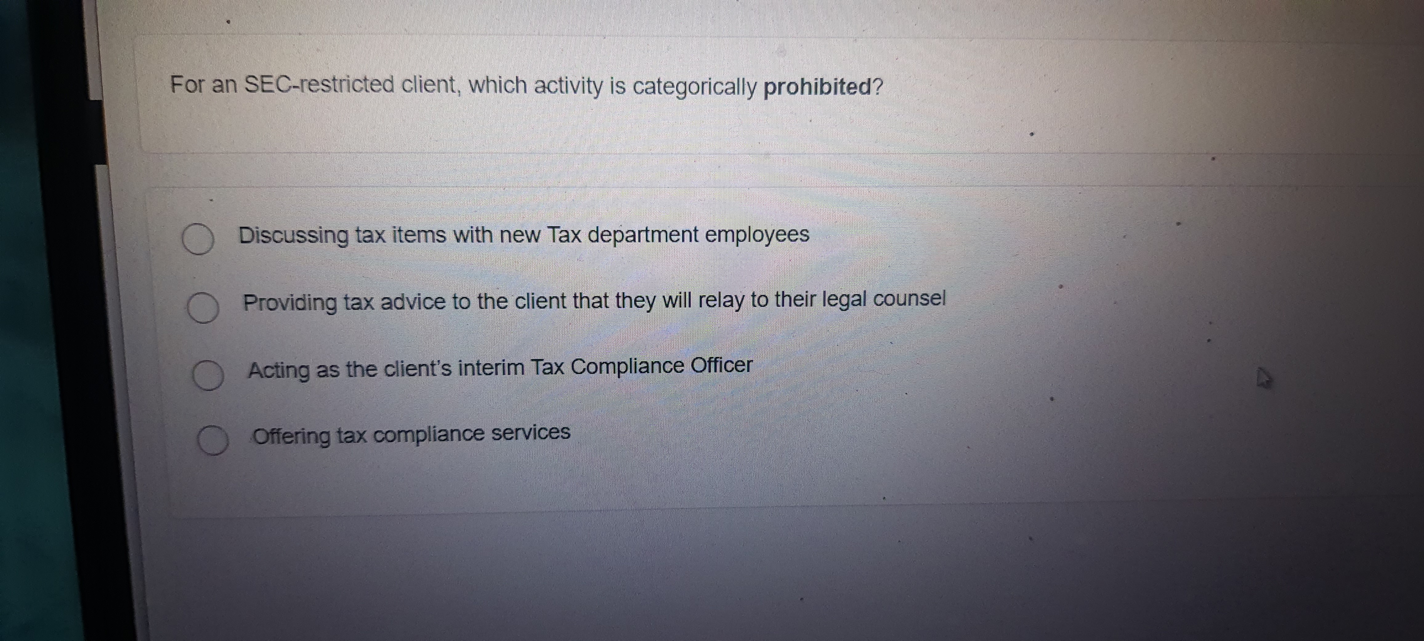 Sec2 Client Restricted Solved For an SEC-restricted client, which activity is | Chegg.com