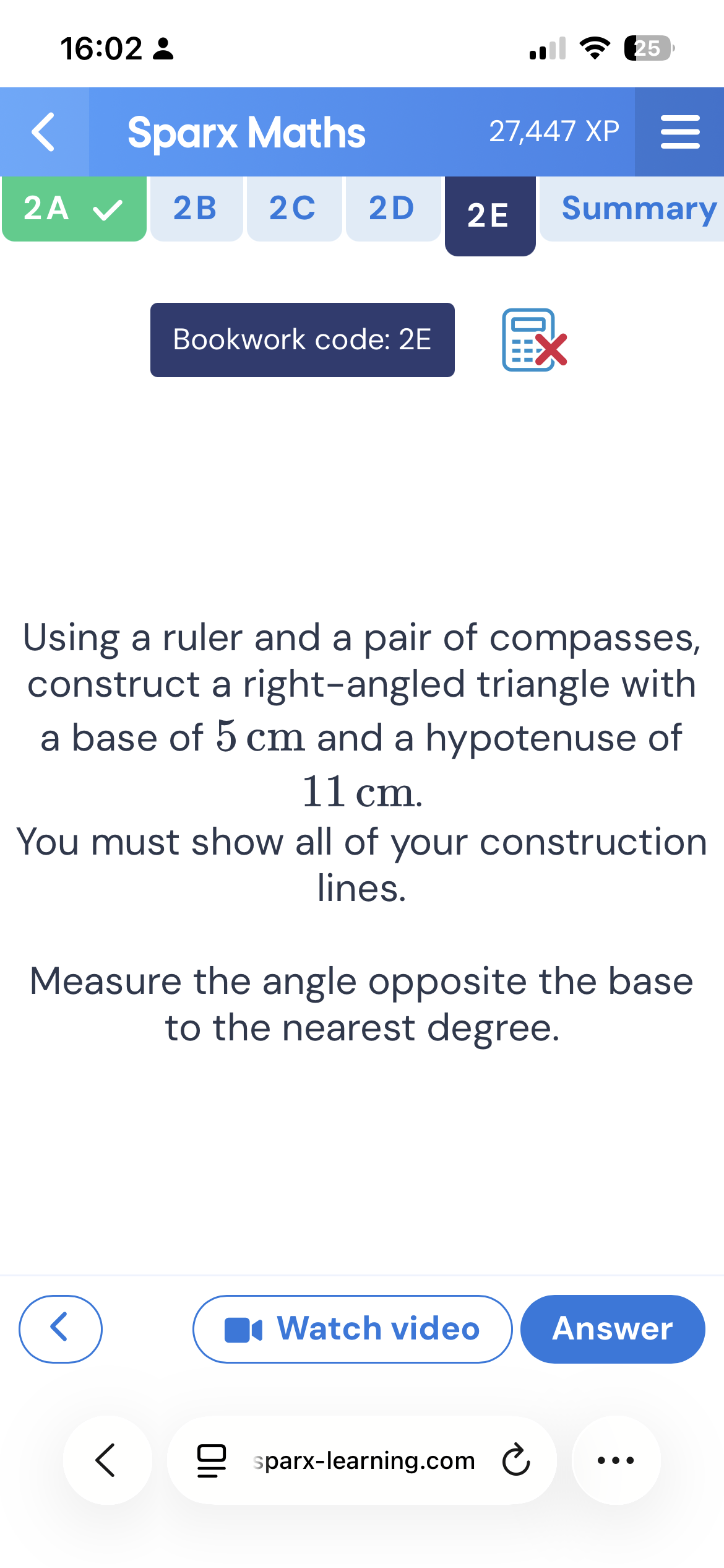 Solved Using a ruler and a pair of compasses, construct a | Chegg.com