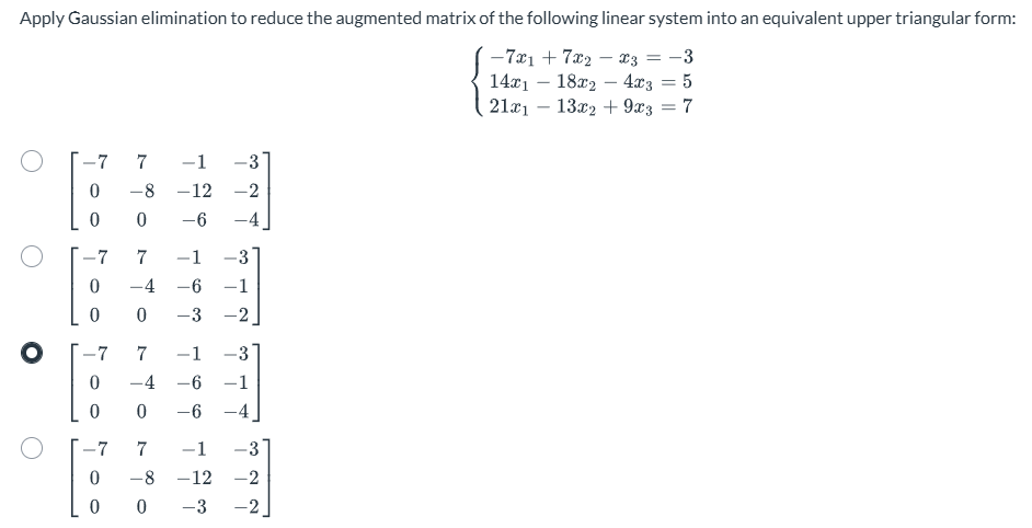Solved code class="asciimath">Apply Gaussian elimination to | Chegg.com