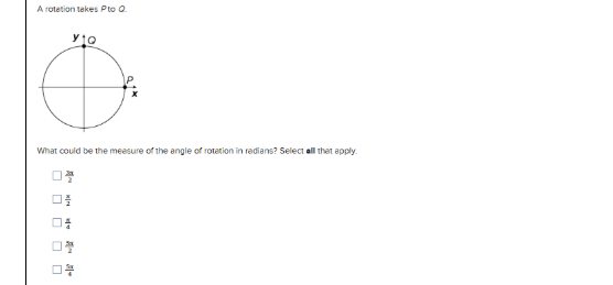 Solved A rotation takes \( ﻿P \) ﻿to \( ﻿Q \). ﻿What could | Chegg.com