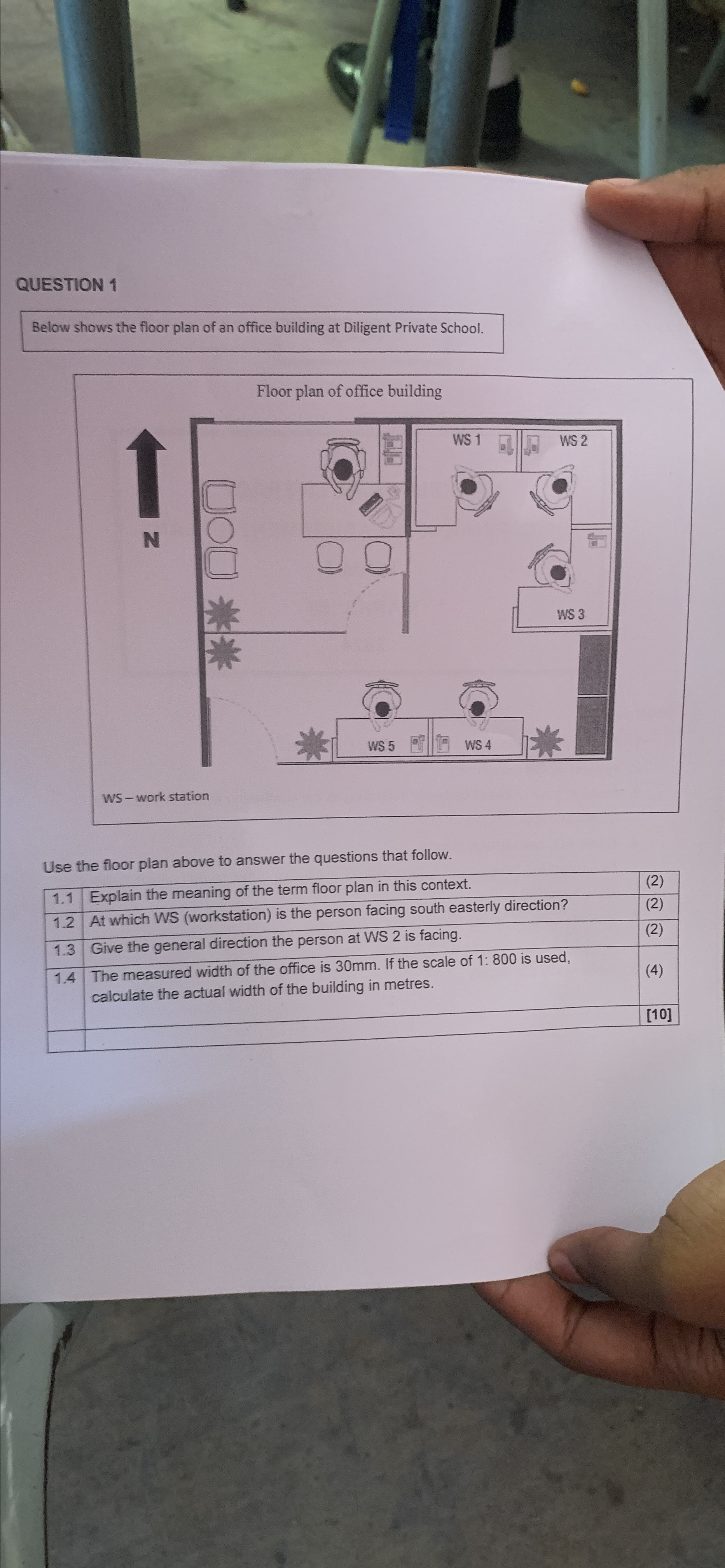 Solved QUESTION 1 ﻿Below shows the floor plan of an office | Chegg.com