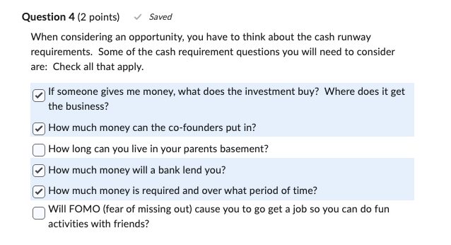 Solved Question 4 (2 ﻿points) ﻿When considering an | Chegg.com