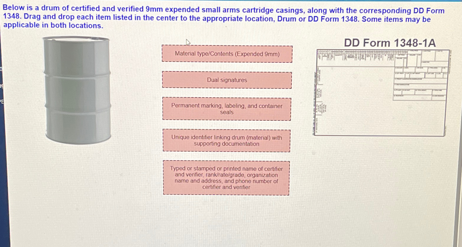 Solved Below is a drum of certified and verified 9mm | Chegg.com