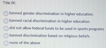title ix banned gender discrimination in higher education