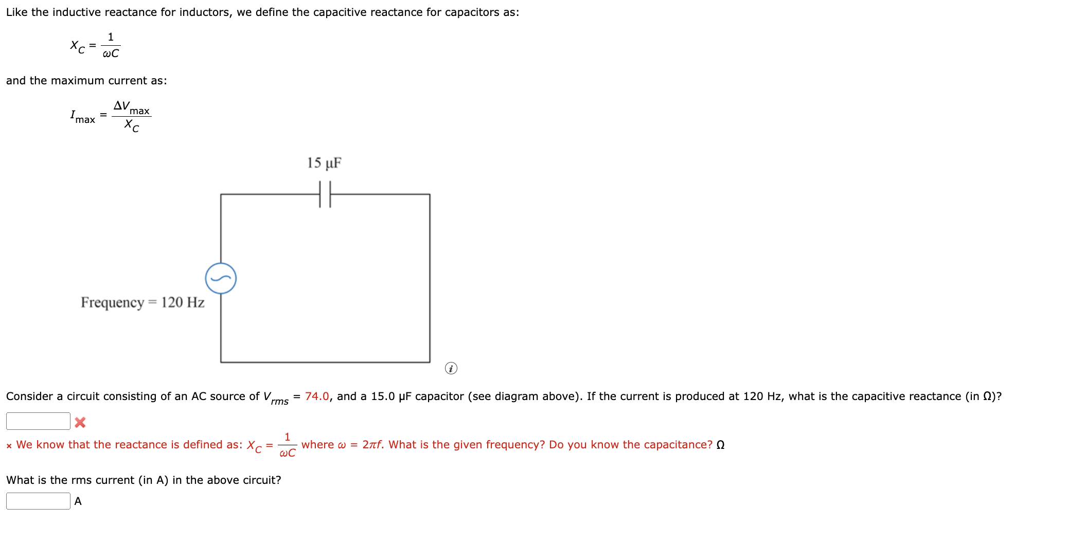 Solved Like the inductive reactance for inductors, we define | Chegg.com