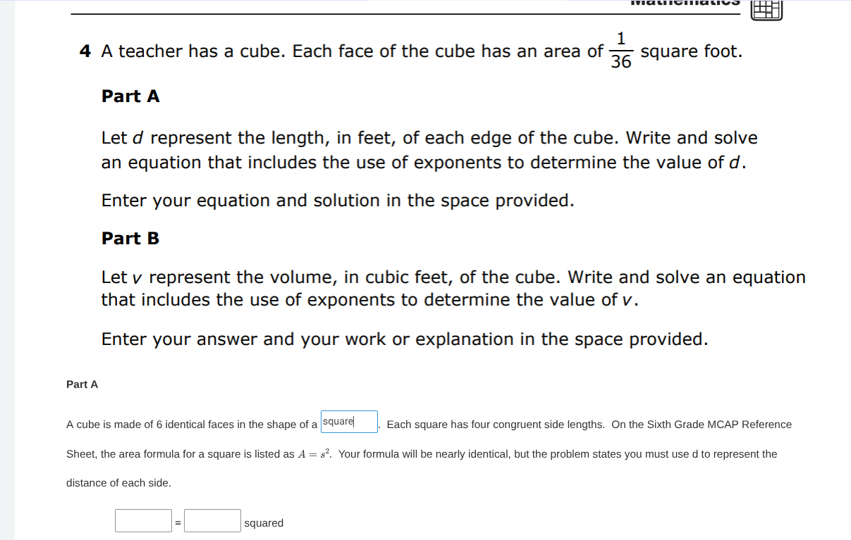 Solved 4 ﻿A teacher has a cube. Each face of the cube has an | Chegg.com