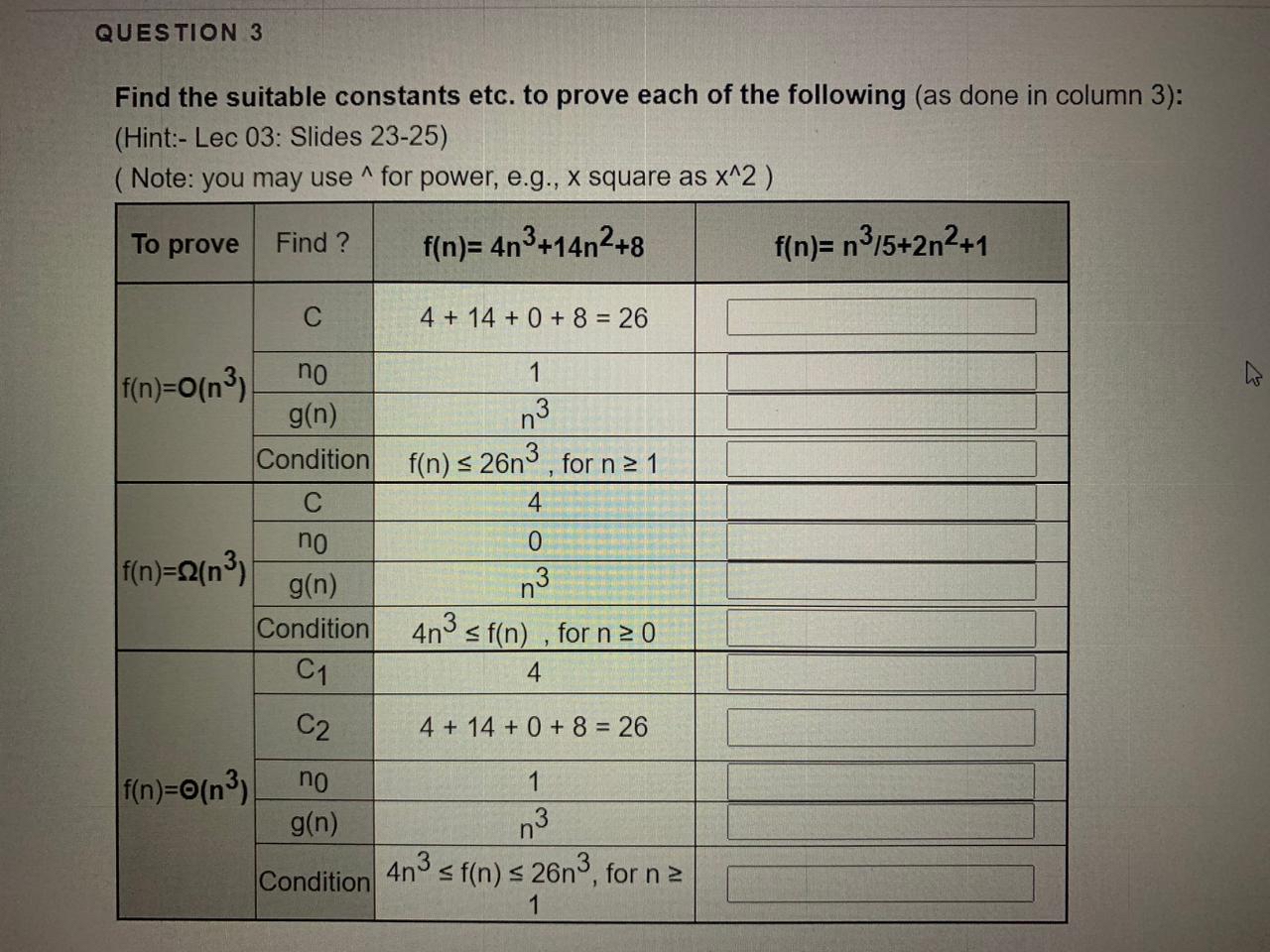 Solved QUESTION 3Find the suitable constants etc. to prove | Chegg.com