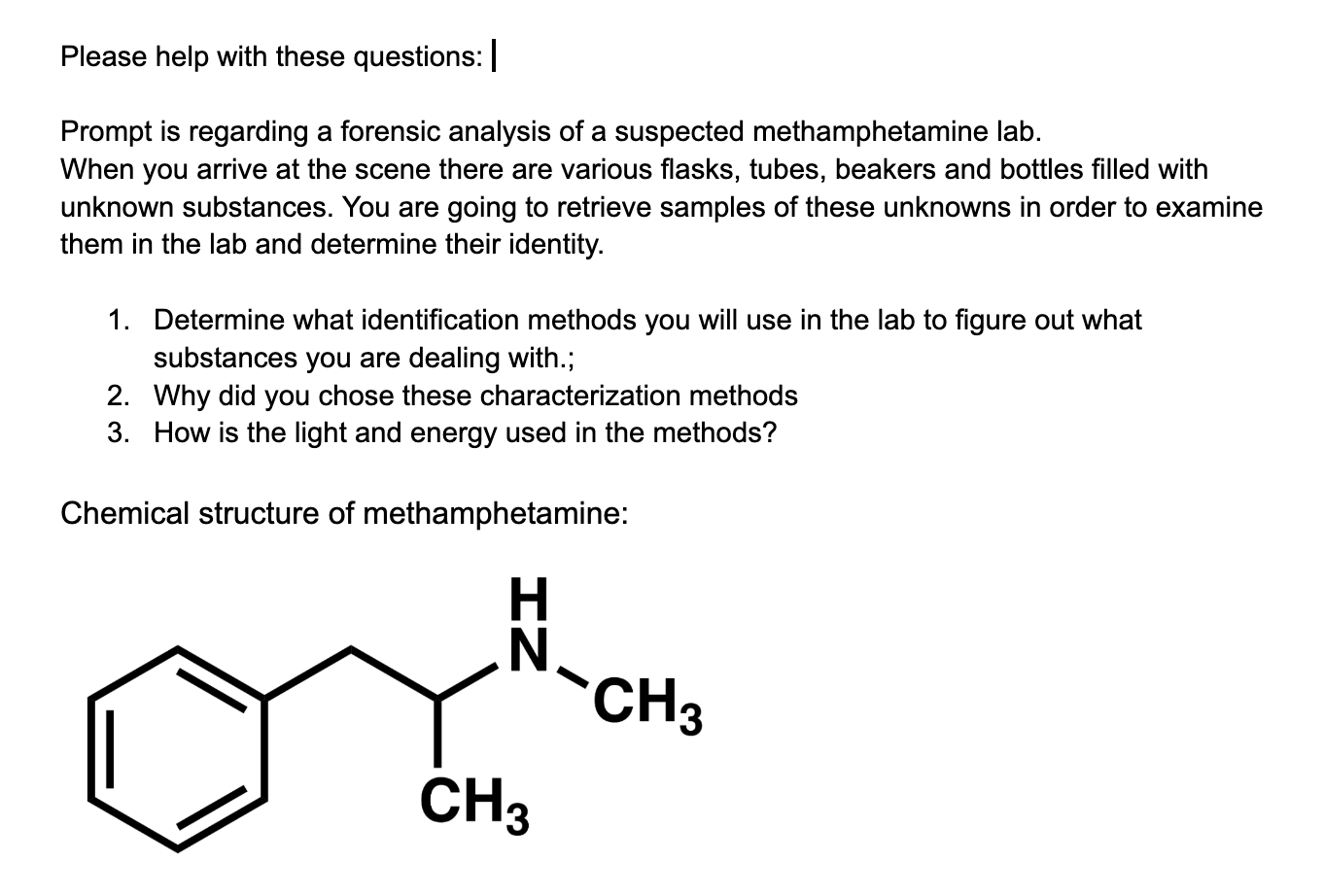Method Chemical Structure Solved Please help with these 3 questions: Prompt is | Chegg.com