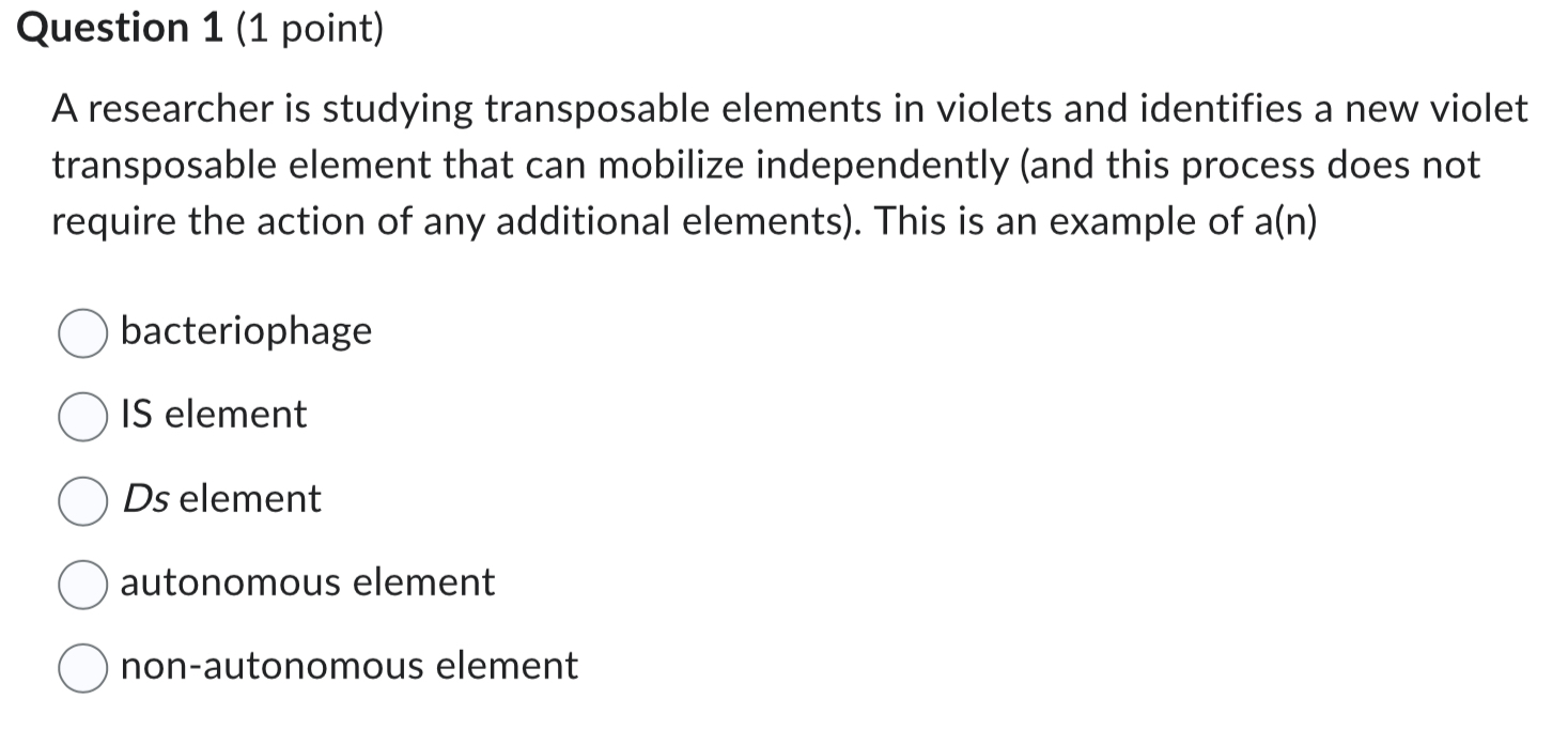 Solved Question 1 (1 point) A researcher is studying | Chegg.com