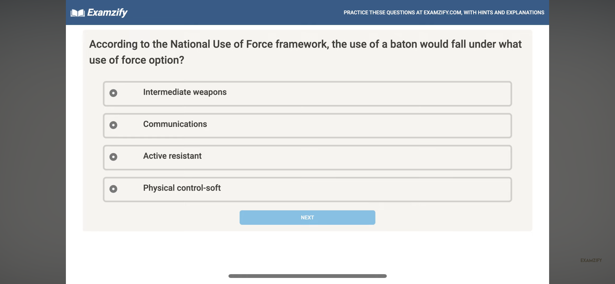 Solved According to the National Use of Force framework, the | Chegg.com