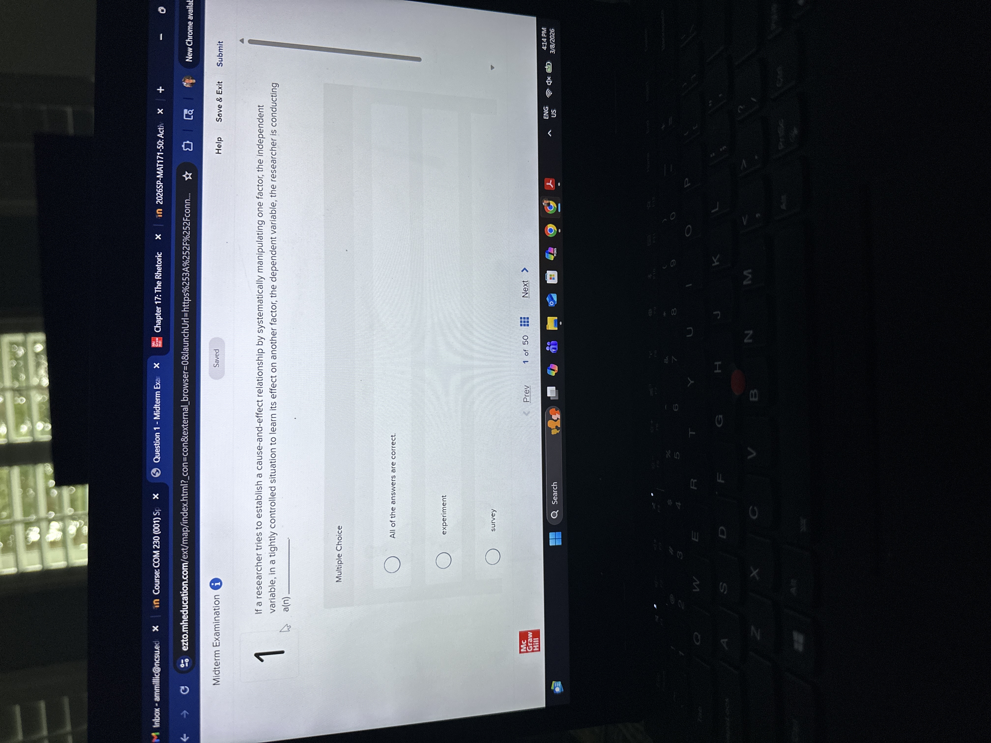 Solved Midterm Examination Saved Help Save \& Exit Submit 1 | Chegg.com