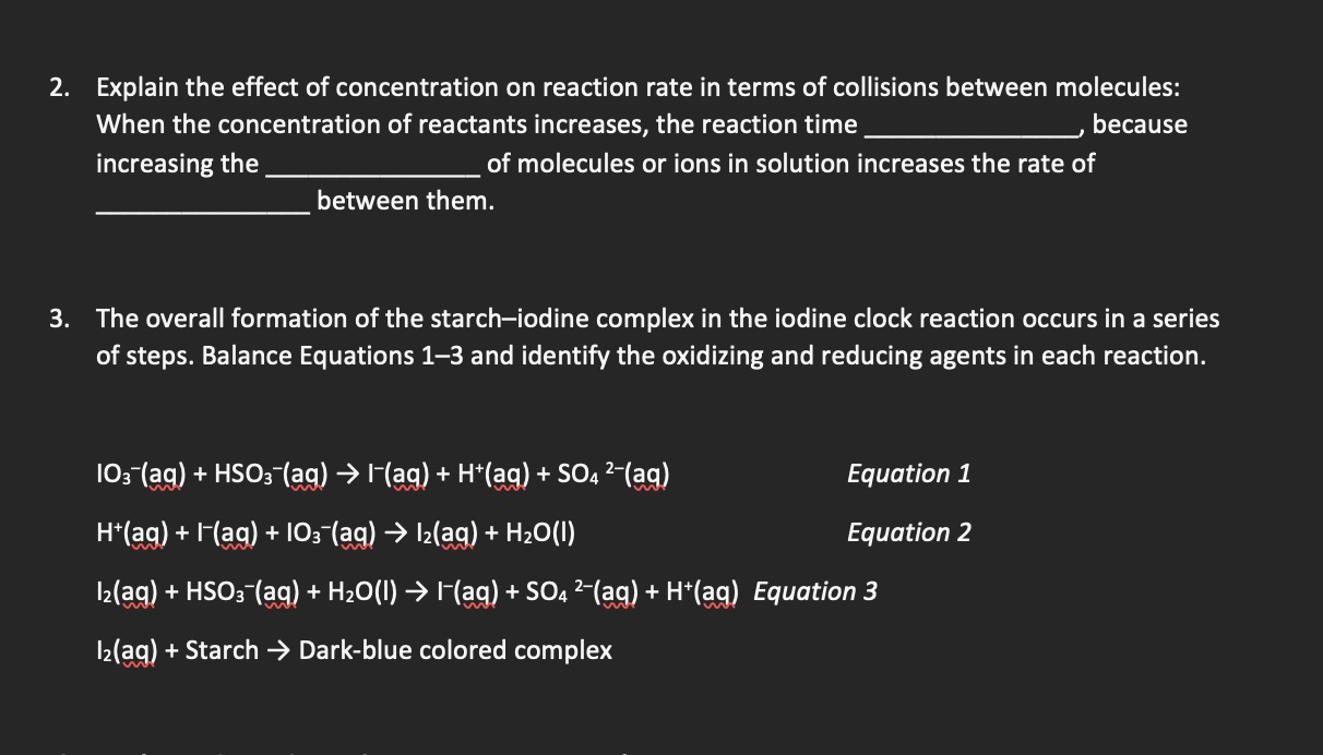 Solved Explain the effect of concentration on reaction rate | Chegg.com