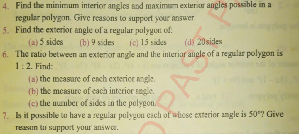 Solved Q.4. ﻿Find the minimum interior angles and maximum | Chegg.com
