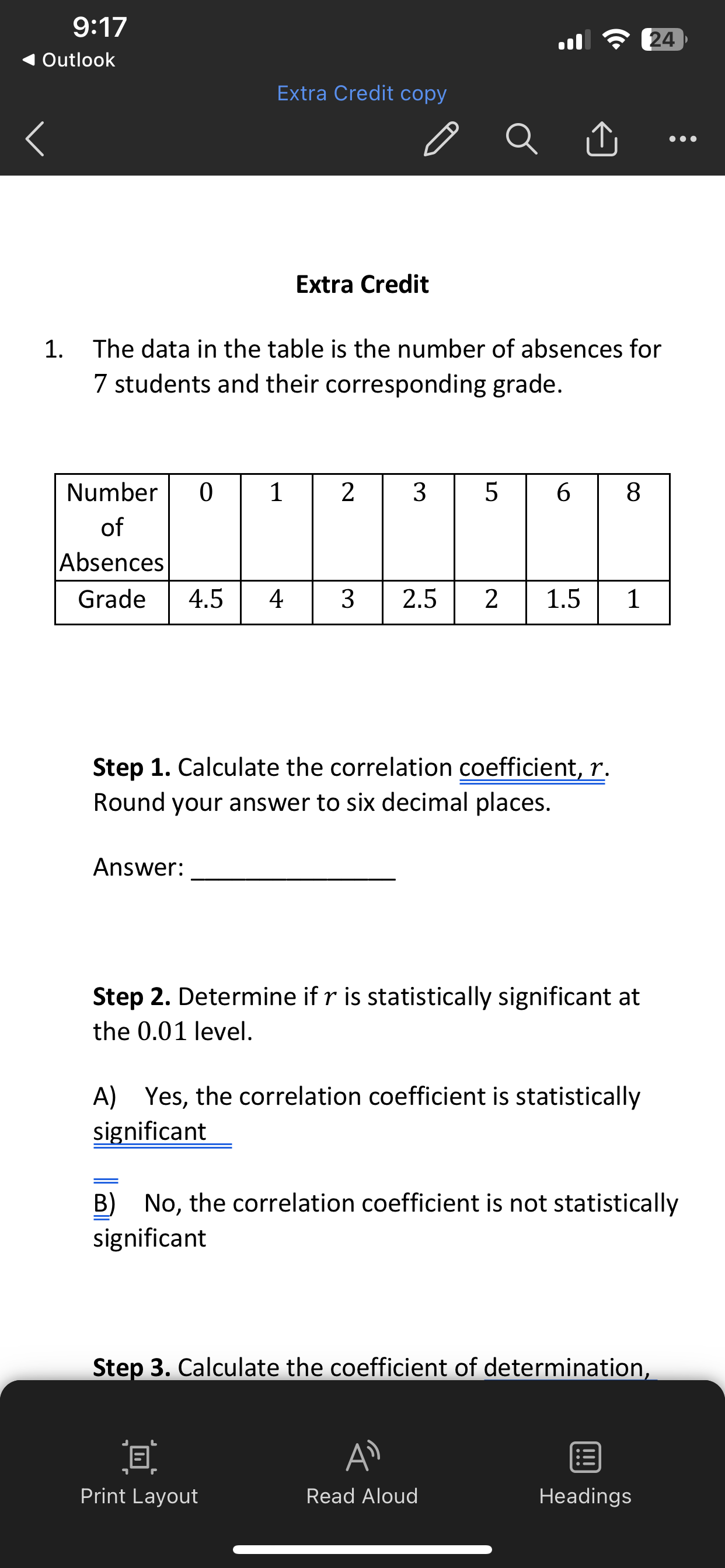 Solved Extra Credit The data in the table is the number of | Chegg.com