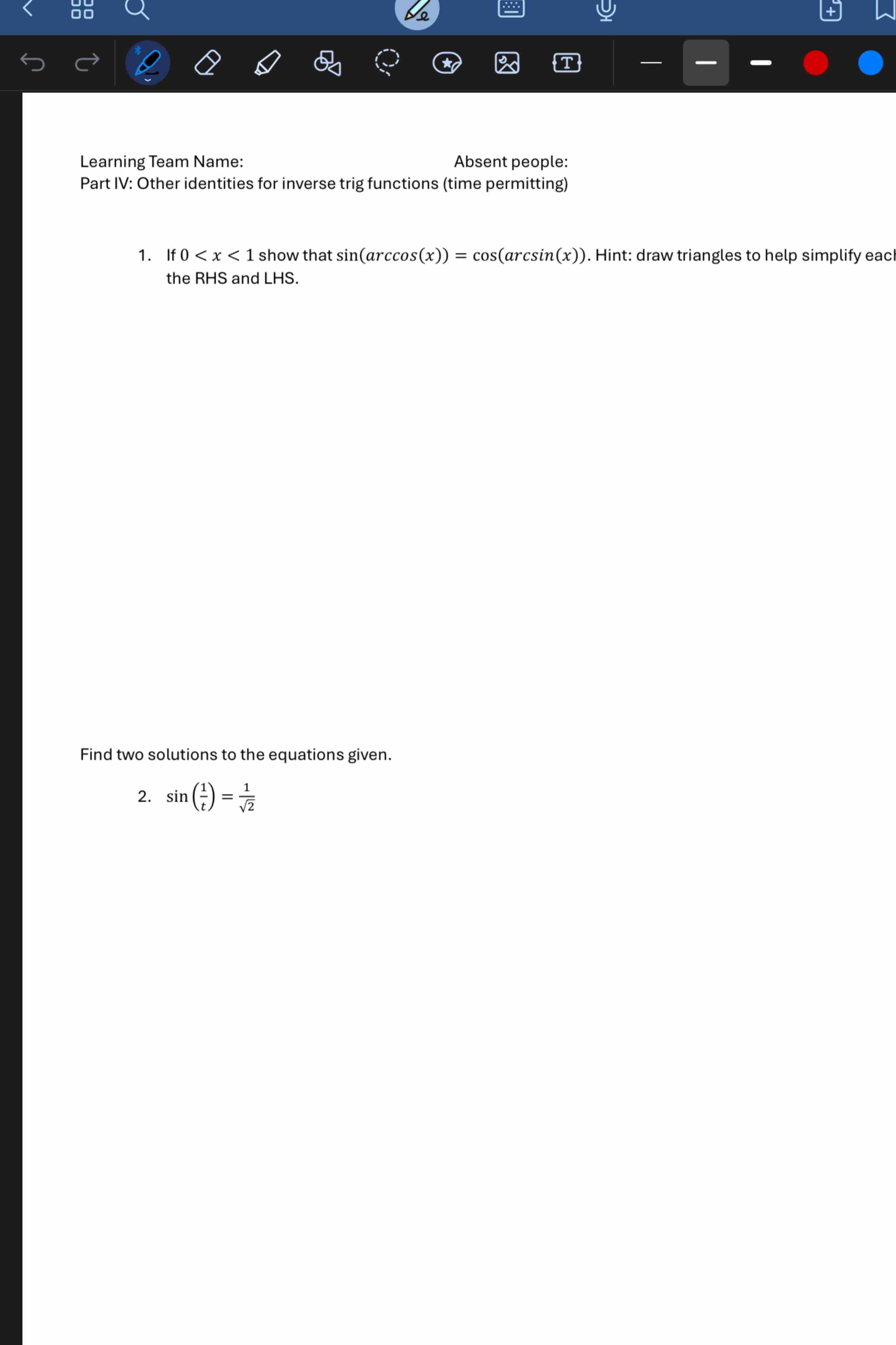 Solved If sin(arccos(x))=cos(arcsin(x))sin(1t)=1220 show