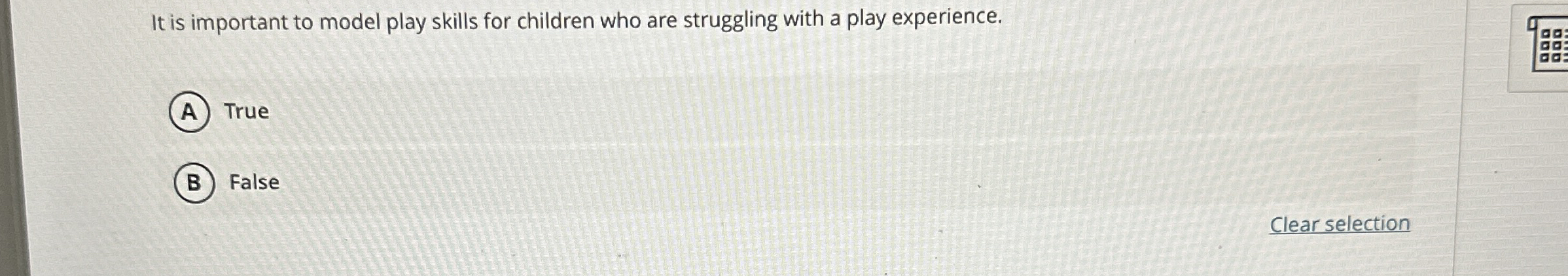 Solved It is important to model play skills for children who | Chegg.com
