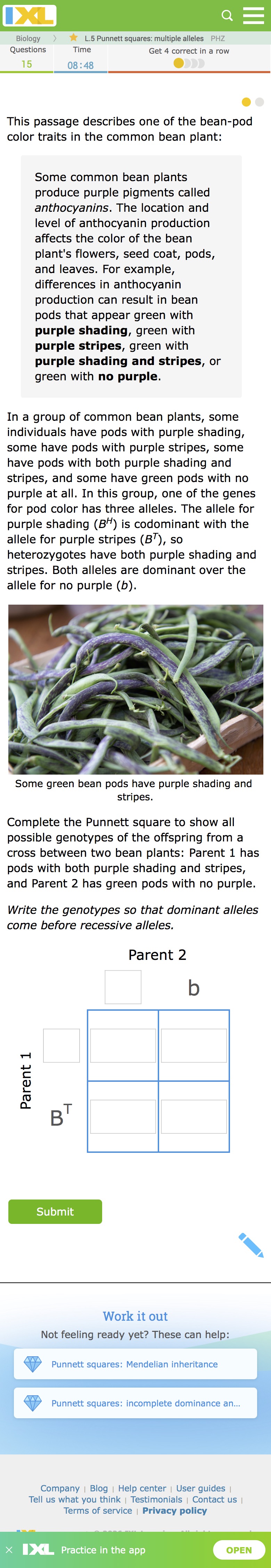 Solved This passage describes one of the bean-pod color | Chegg.com