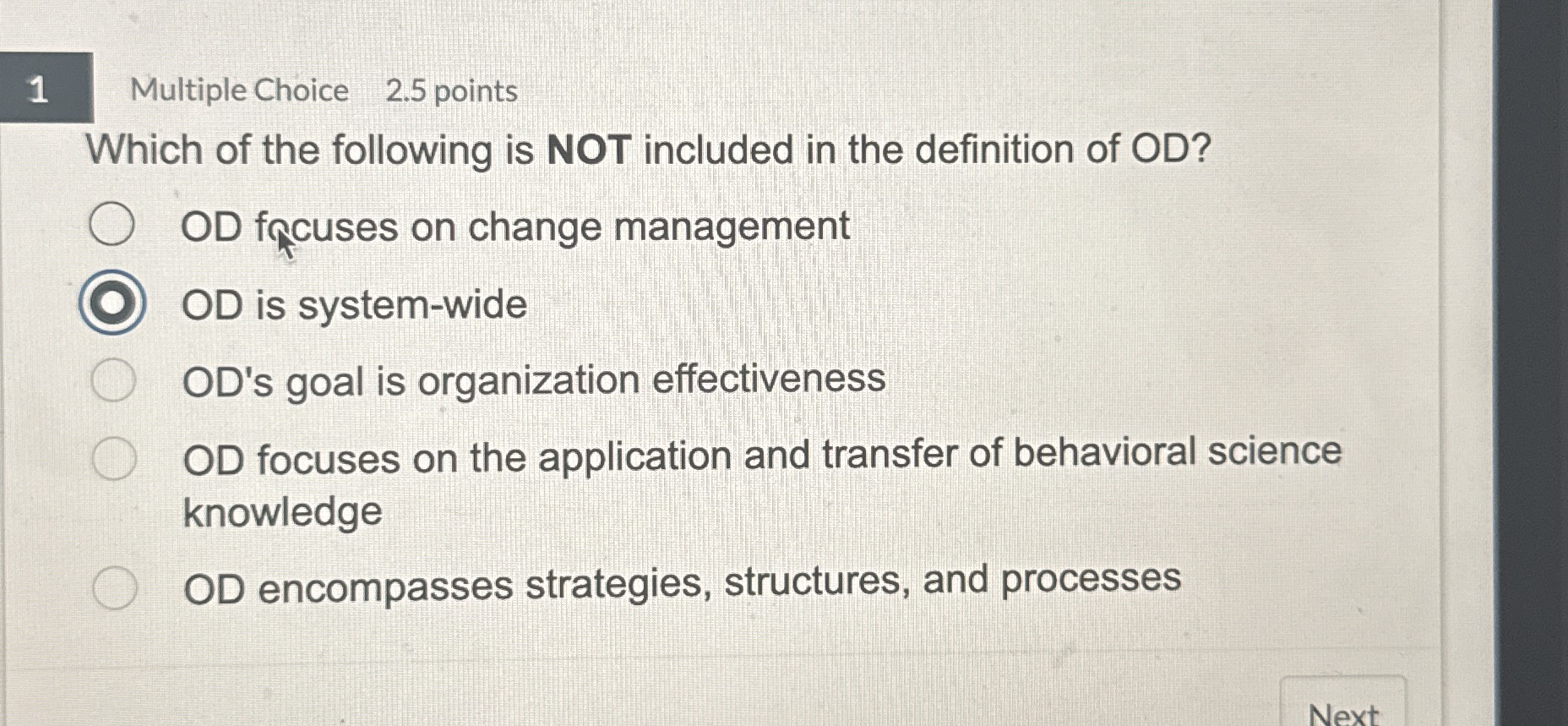 1Multiple Choice 2.5 ﻿pointsWhich of the following is | Chegg.com