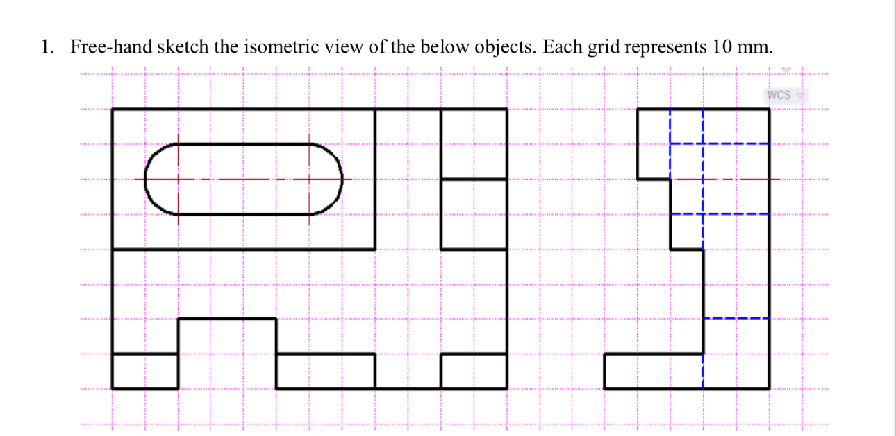 Solved Free-hand sketch the isometric view of the below | Chegg.com