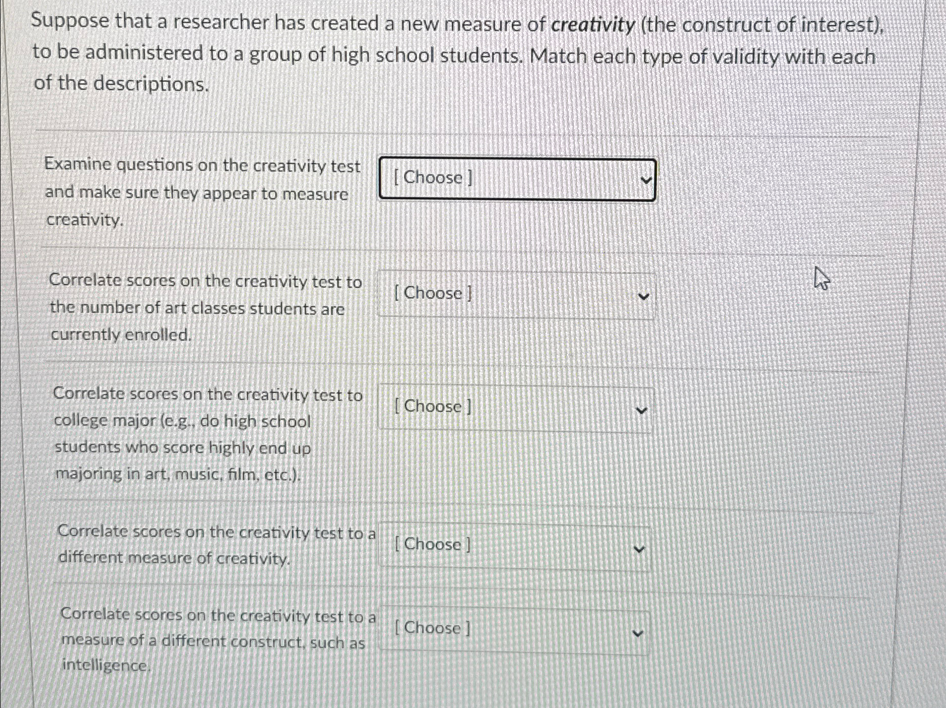 Solved Suppose that a researcher has created a new measure | Chegg.com
