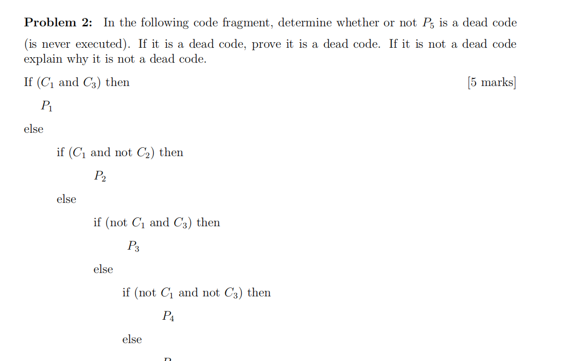 Solved Problem 2: In ﻿the following code fragment, determine | Chegg.com