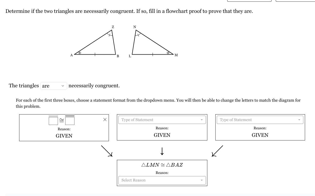 Solved Question Determine if the two triangles are | Chegg.com