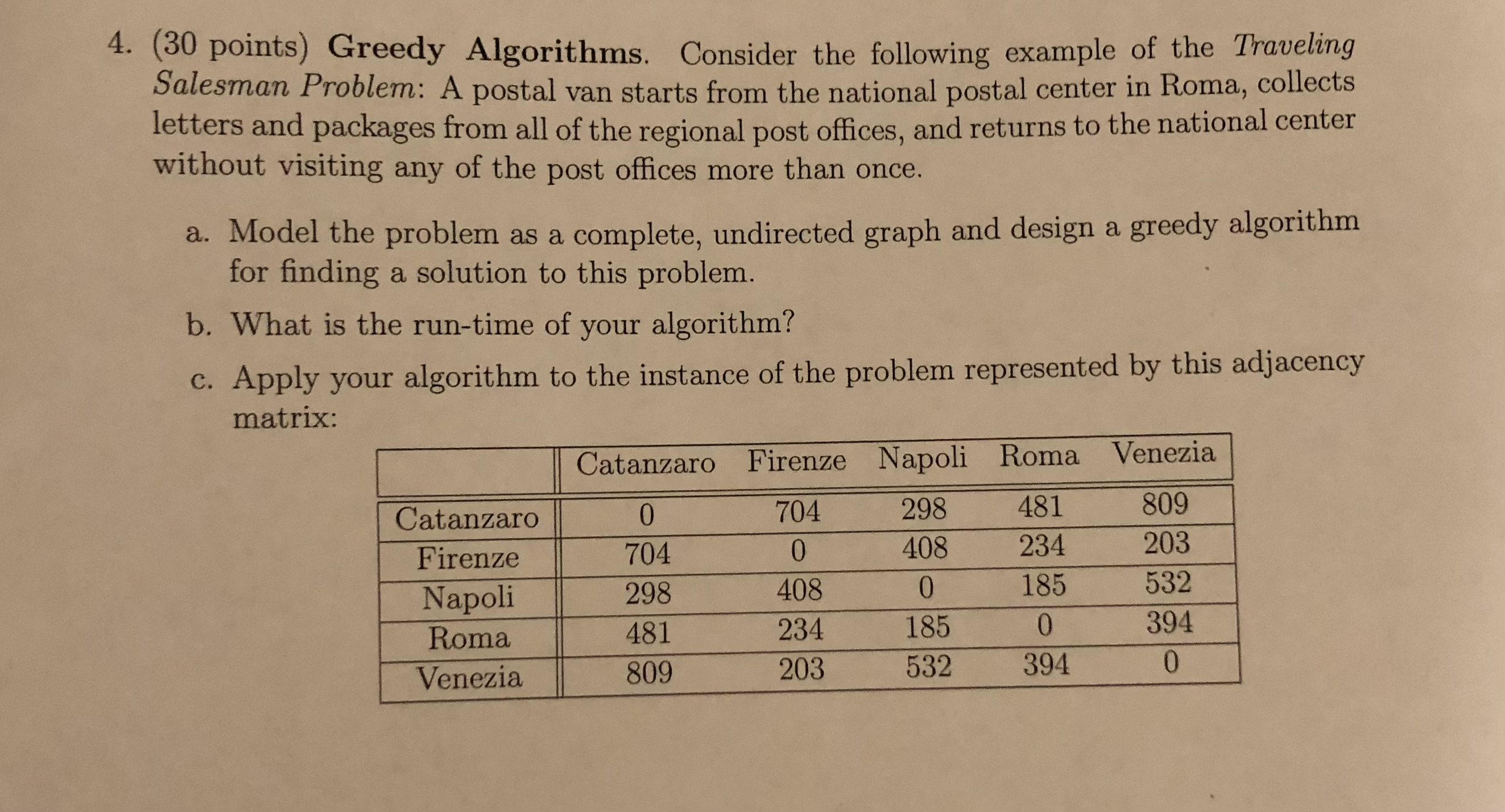 Solved Greedy Algorithms. Consider the following example of | Chegg.com