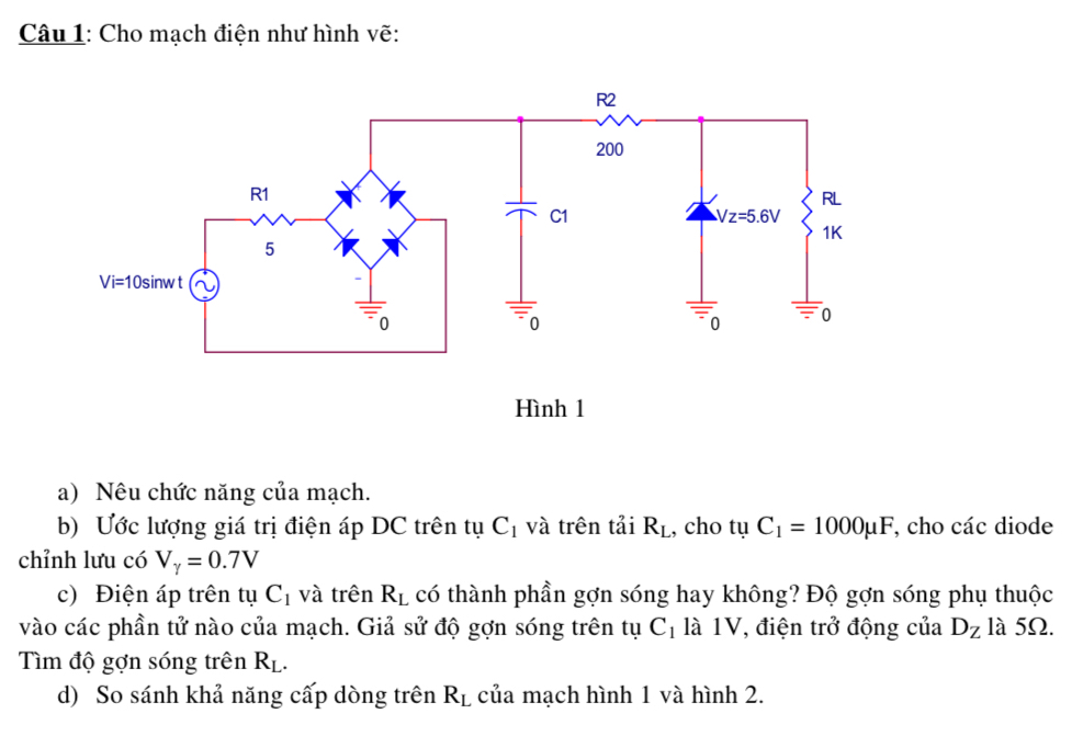 Các bài tập và ví dụ về mạch điện