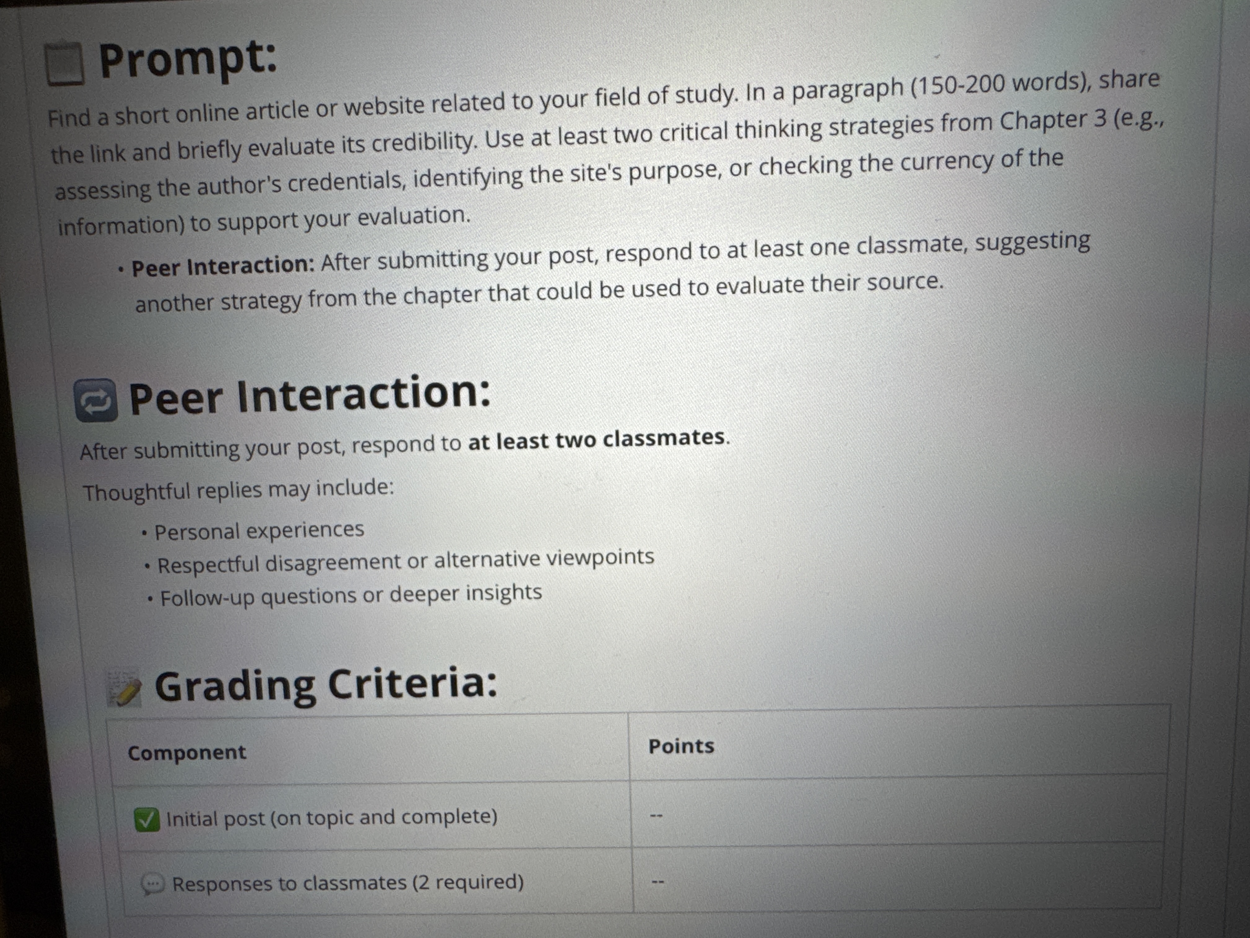 Solved Prompt: Find a short online article or website | Chegg.com