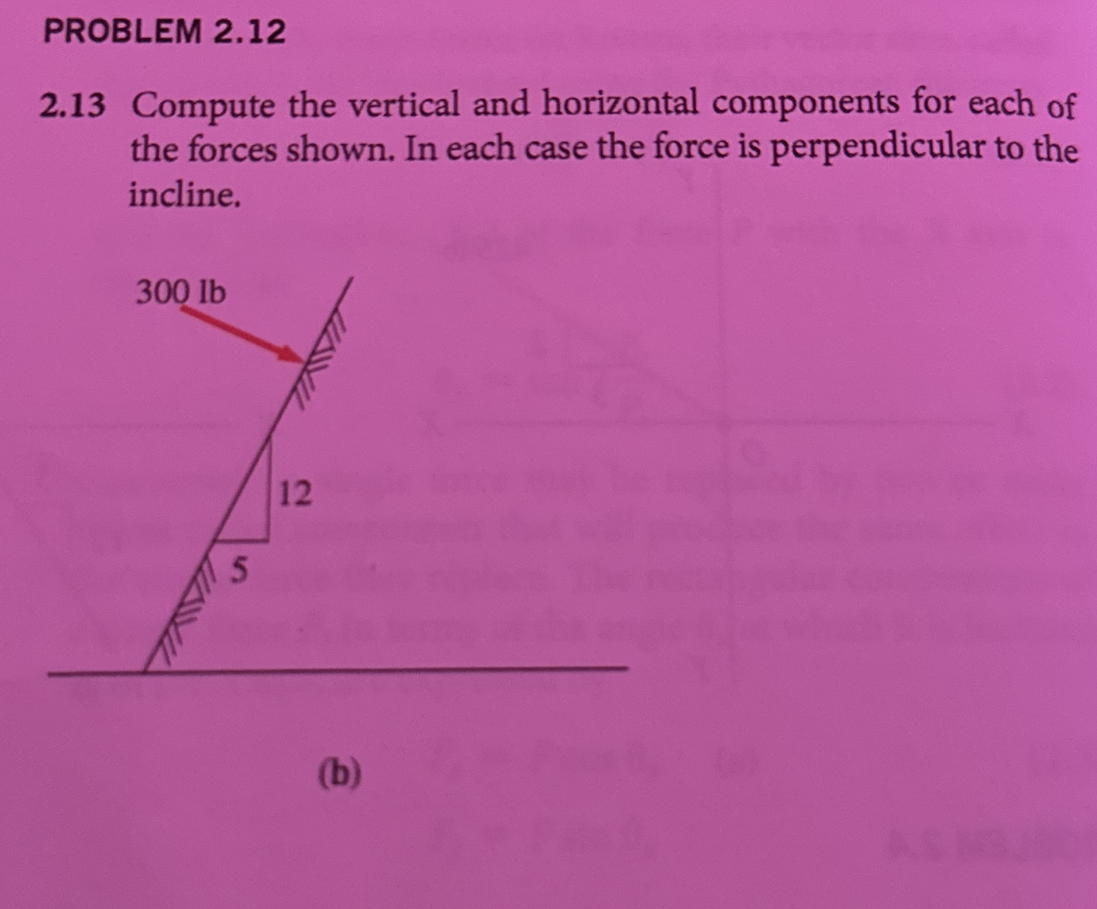 PROBLEM 2.122.13 ﻿Compute the vertical and horizontal | Chegg.com
