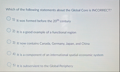 Solved Which of the following statements about the Global | Chegg.com