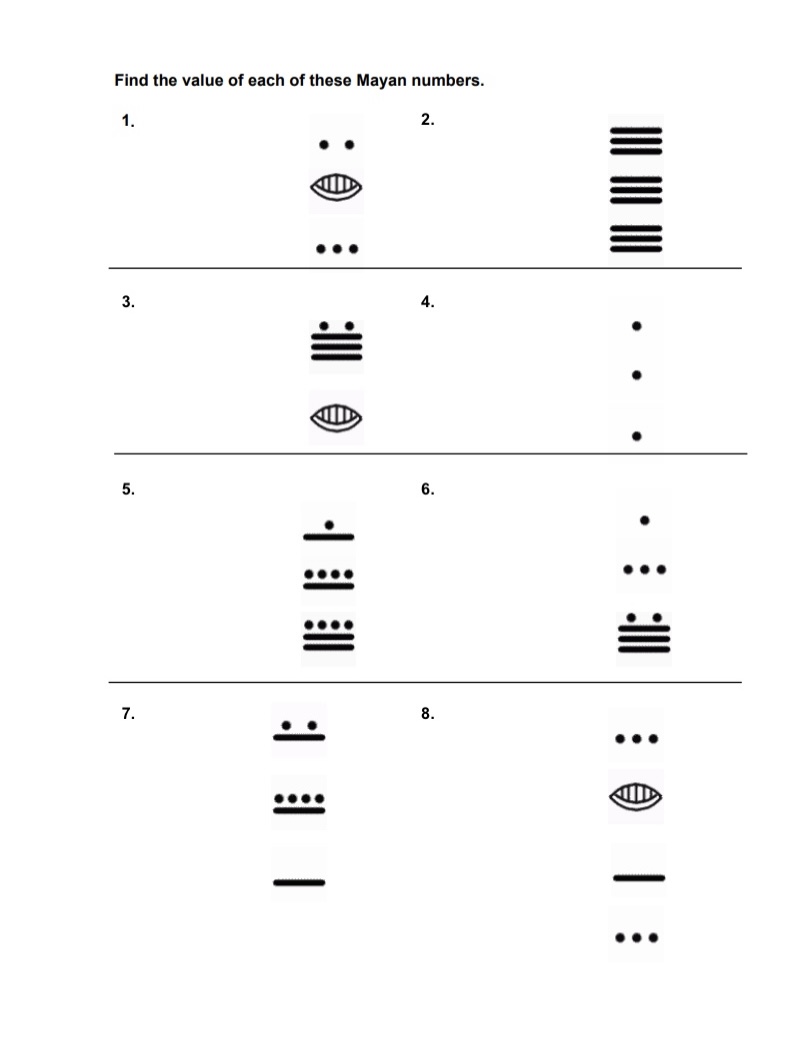Solved Find the value of each of these Mayan numbers. IIID | Chegg.com