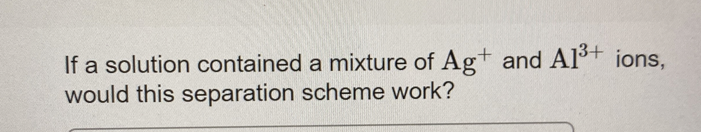 Solved If a solution contained a mixture of Ag+and Al3+ | Chegg.com