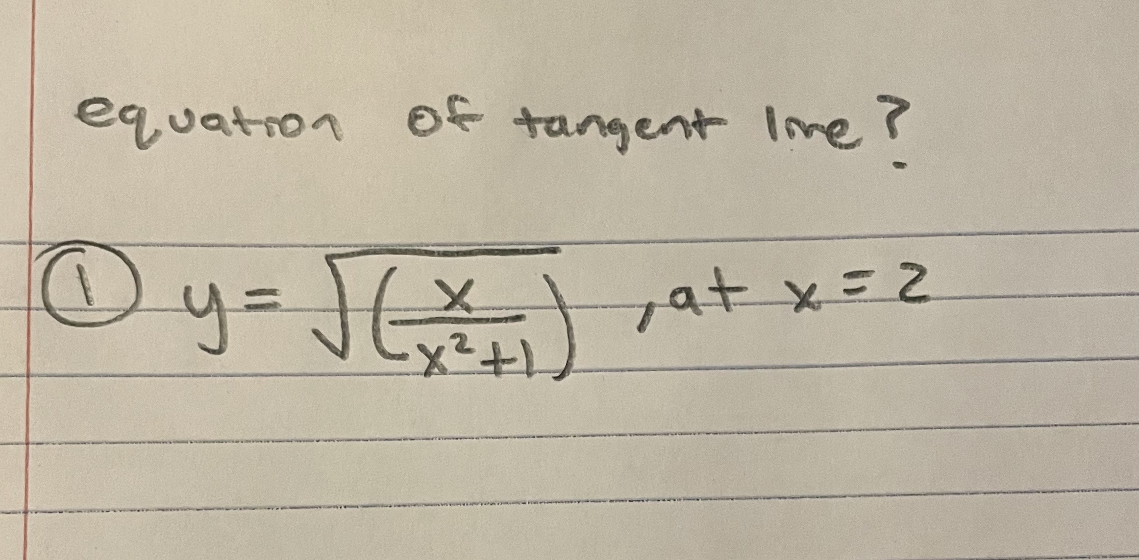 Solved Equation Of Tangent Line 1 Y Xx2 1 2 ﻿at X 2