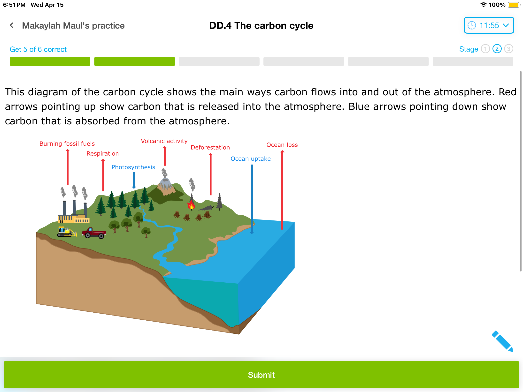 Solved DD. 4 ﻿The carbon cycle This diagram of the carbon | Chegg.com