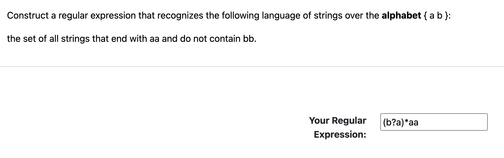 Construct a regular expression that recognizes the | Chegg.com