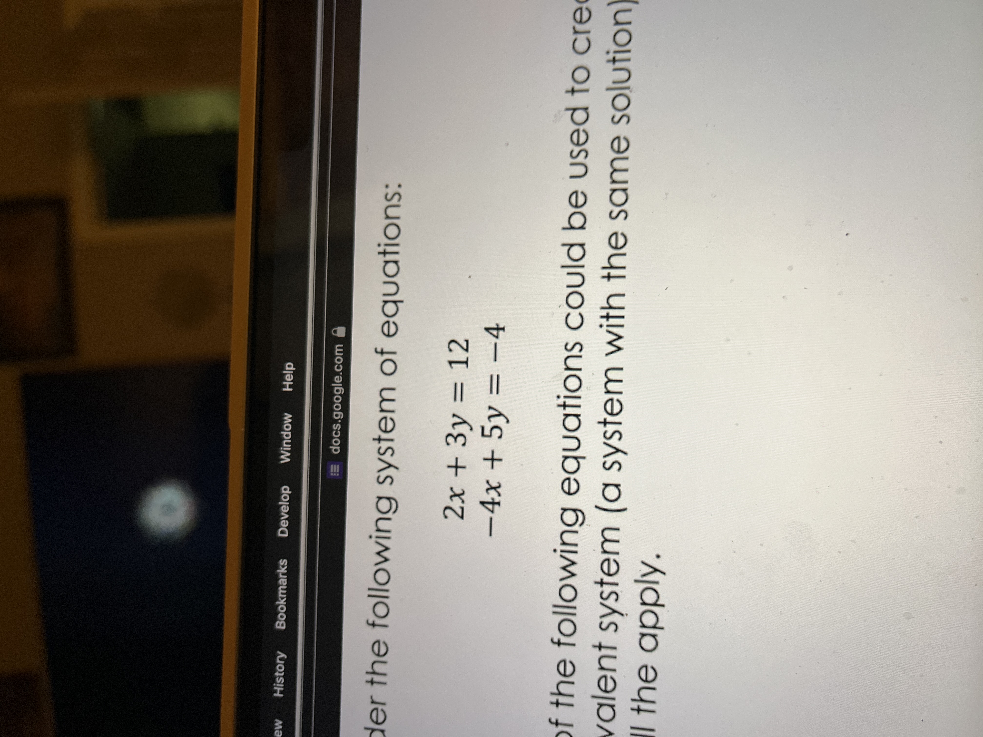 Solved der the following system of equations: | Chegg.com